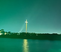 Large Cross seen from our boat ride to see the lights