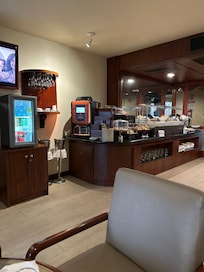 Premium level with food and drinks.