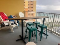 Loved this table on the balcony.