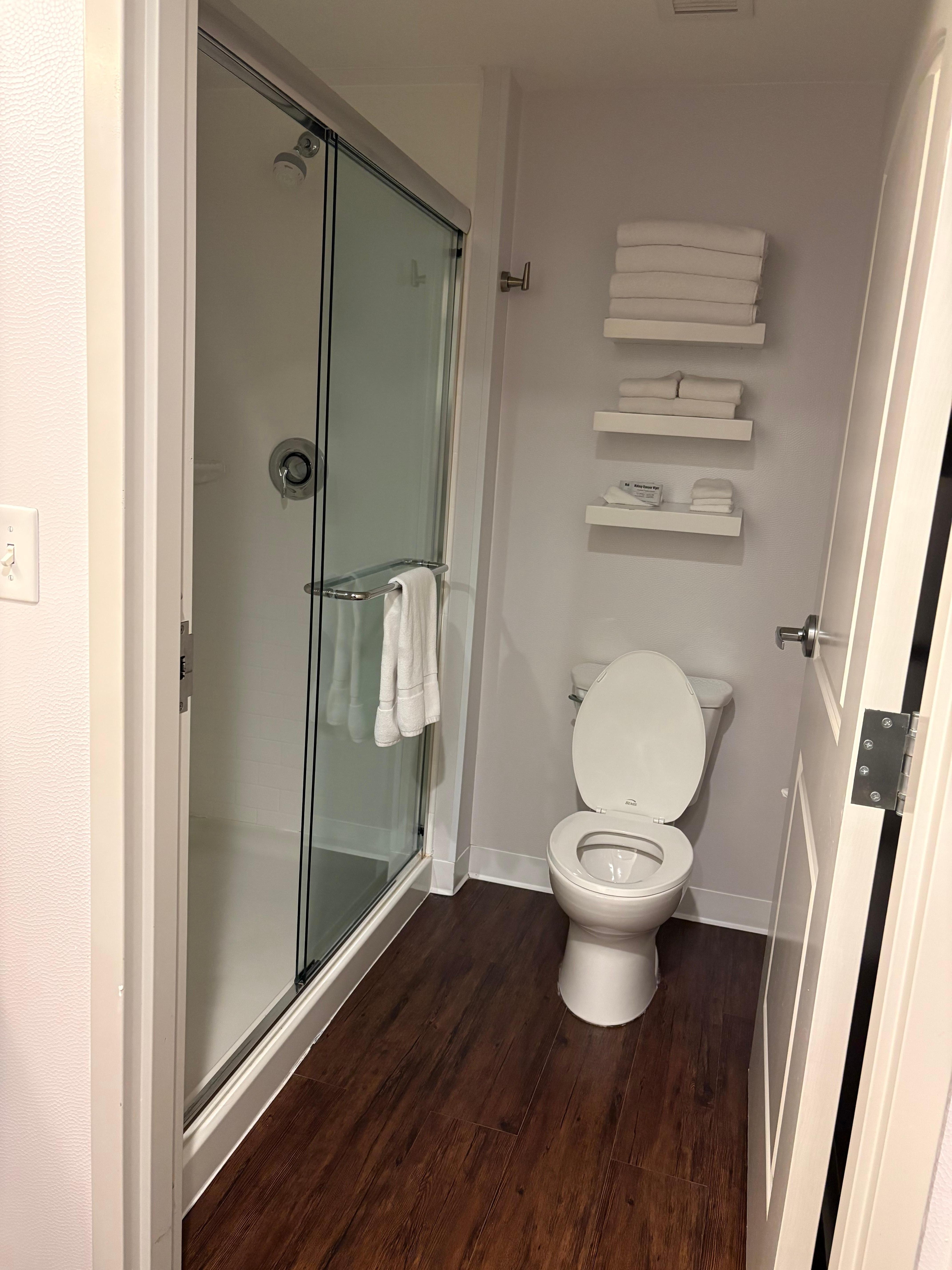 Venting would have been nice— it steamed up way too fast when showering 