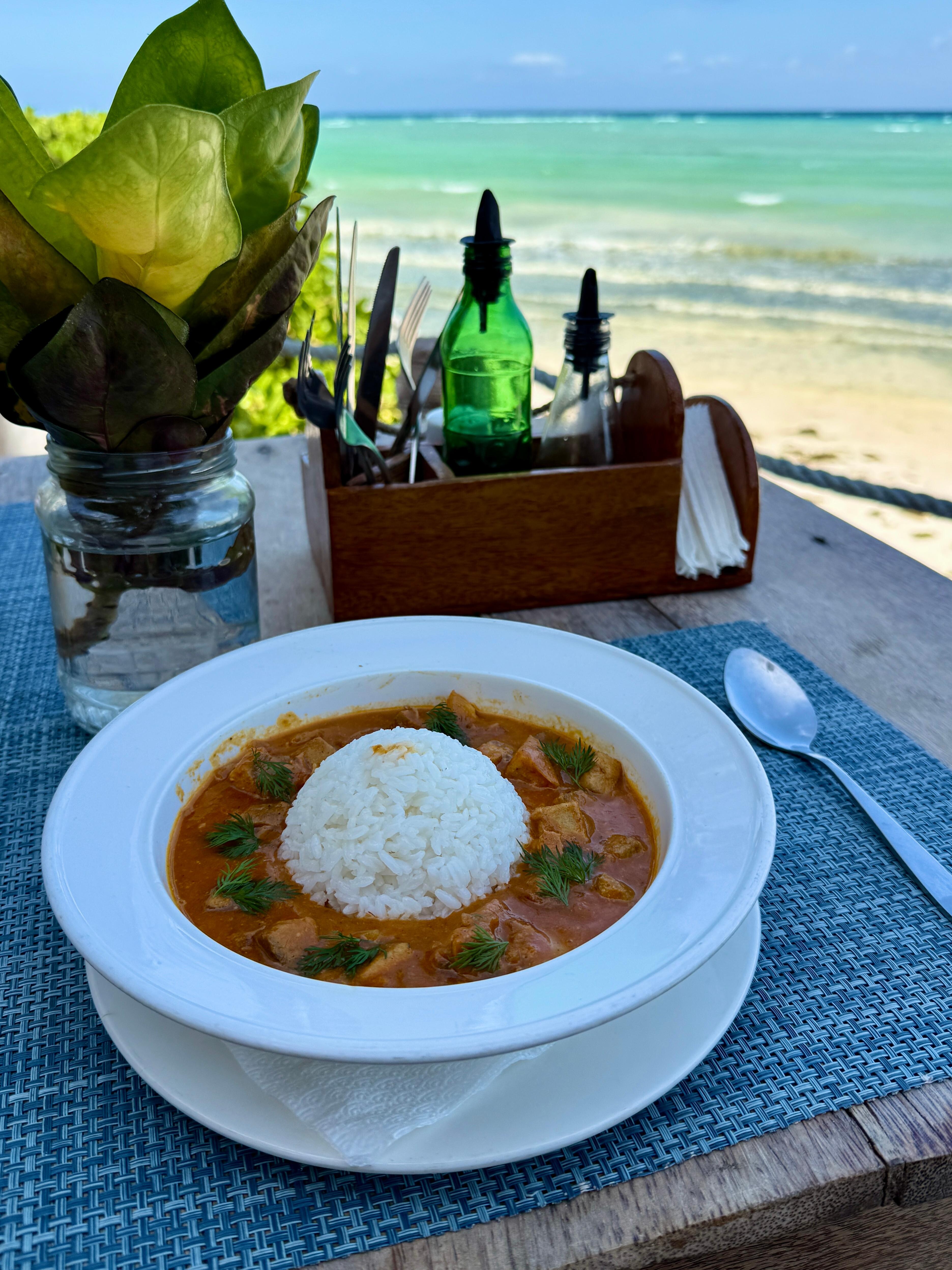 Fish curry for lunch.