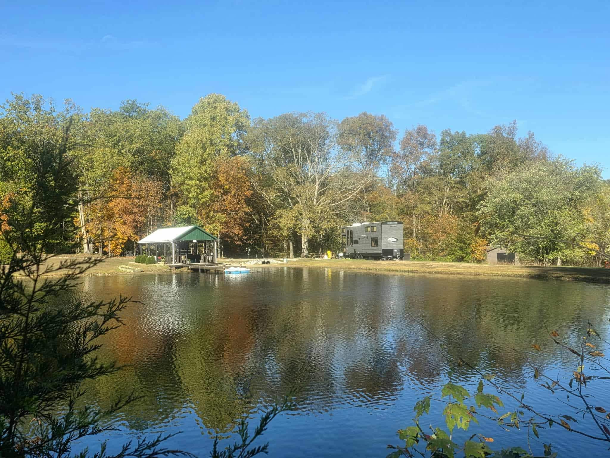 There's a nice trail behind the pond we walked along.