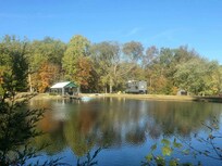 There's a nice trail behind the pond we walked along.