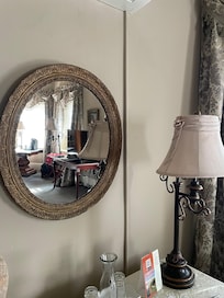 We admired the antiques including the lamp shades.
