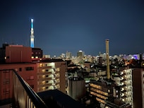 View from rooftop at night