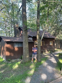 In front of of the cabin