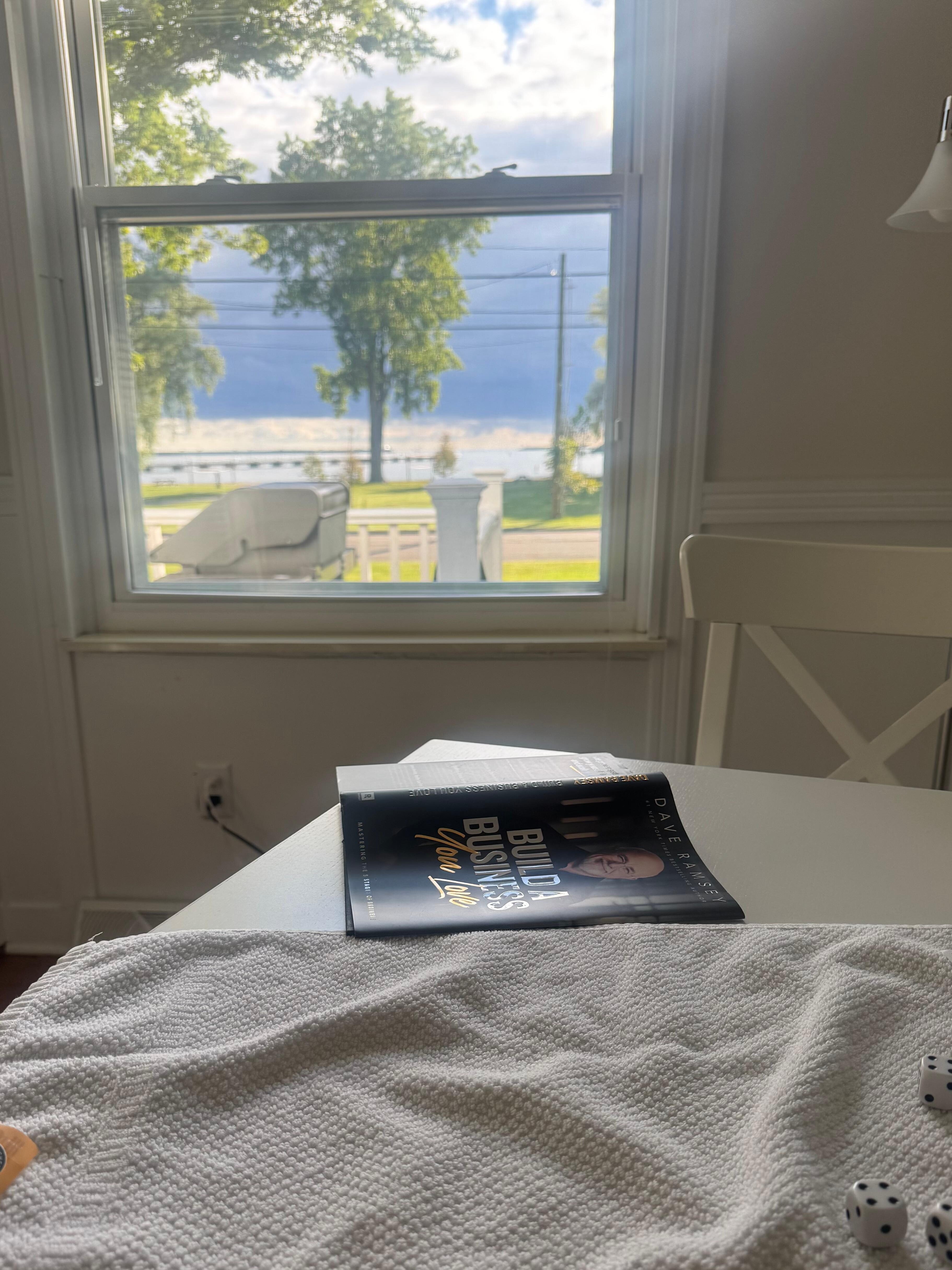 Yahtzee and reading with a great view in the morning