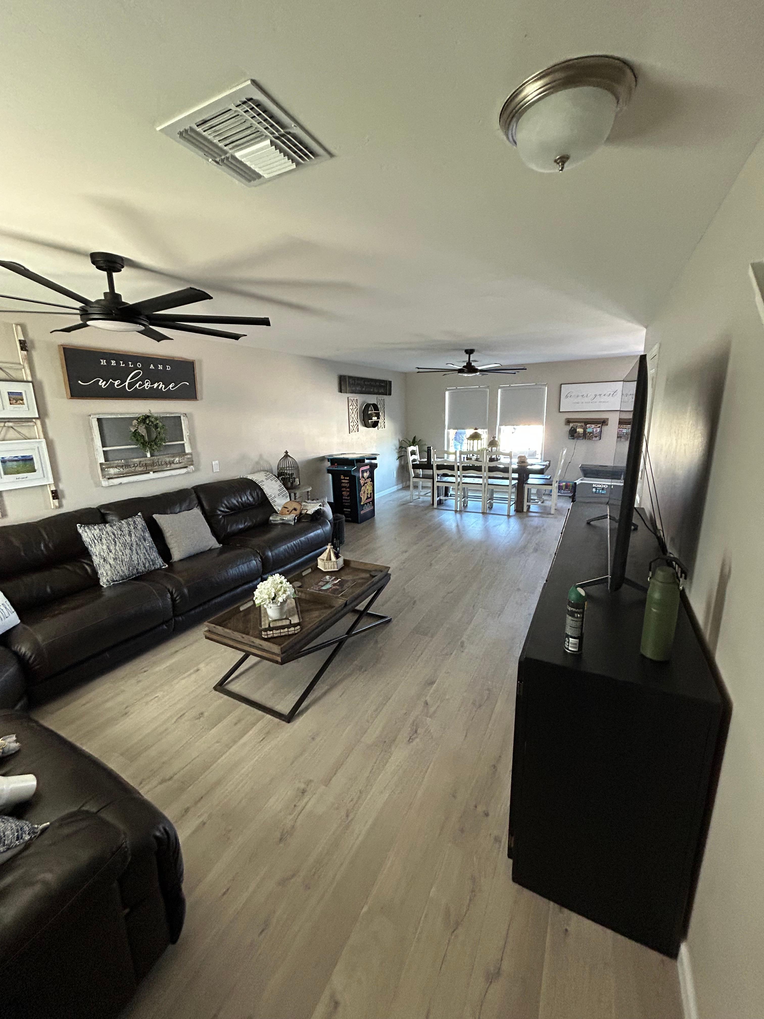 Living room is clean and beautiful.