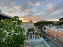 View from pool at sunset.