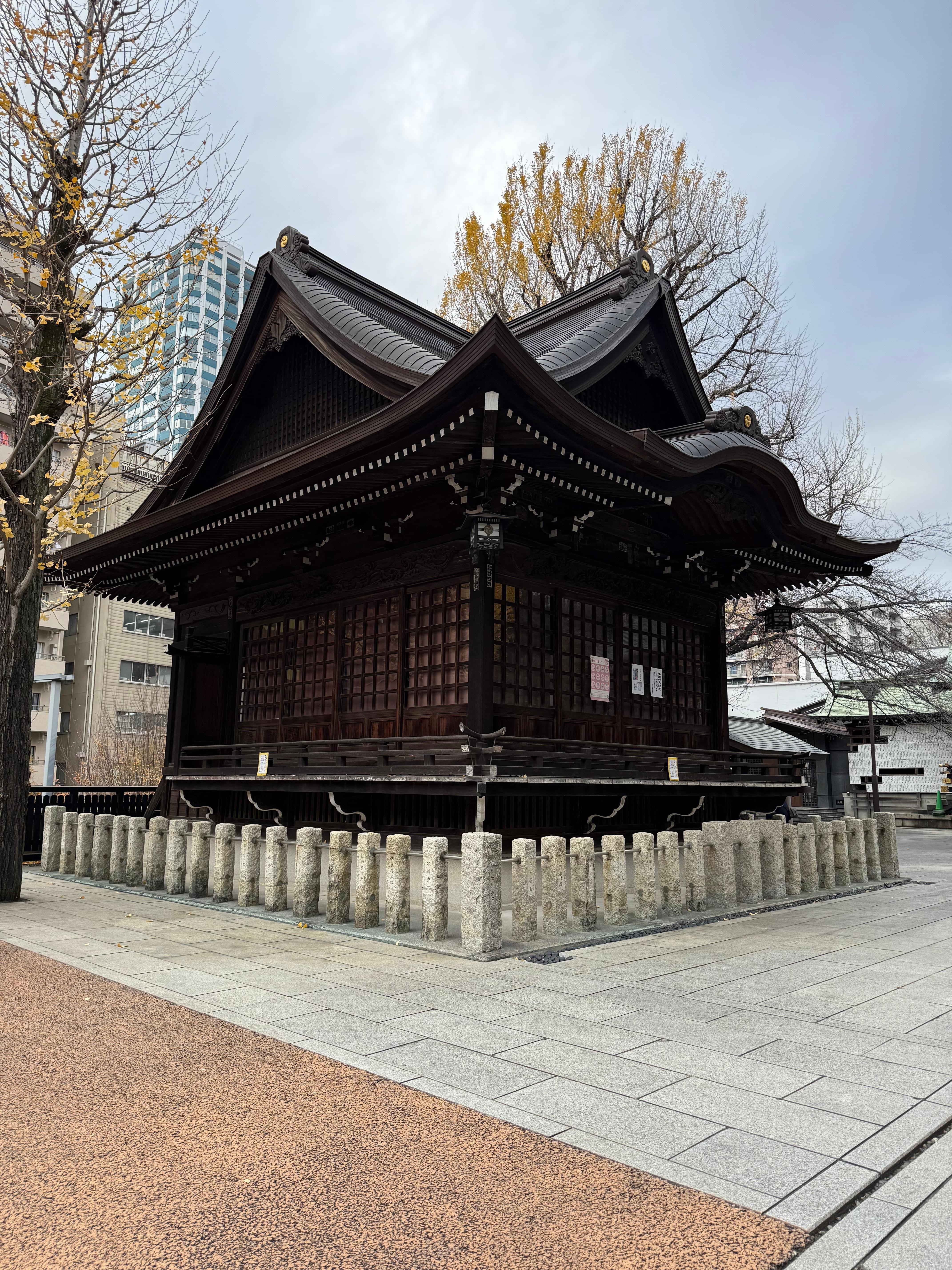 In the park next to the hotel