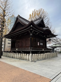 In the park next to the hotel