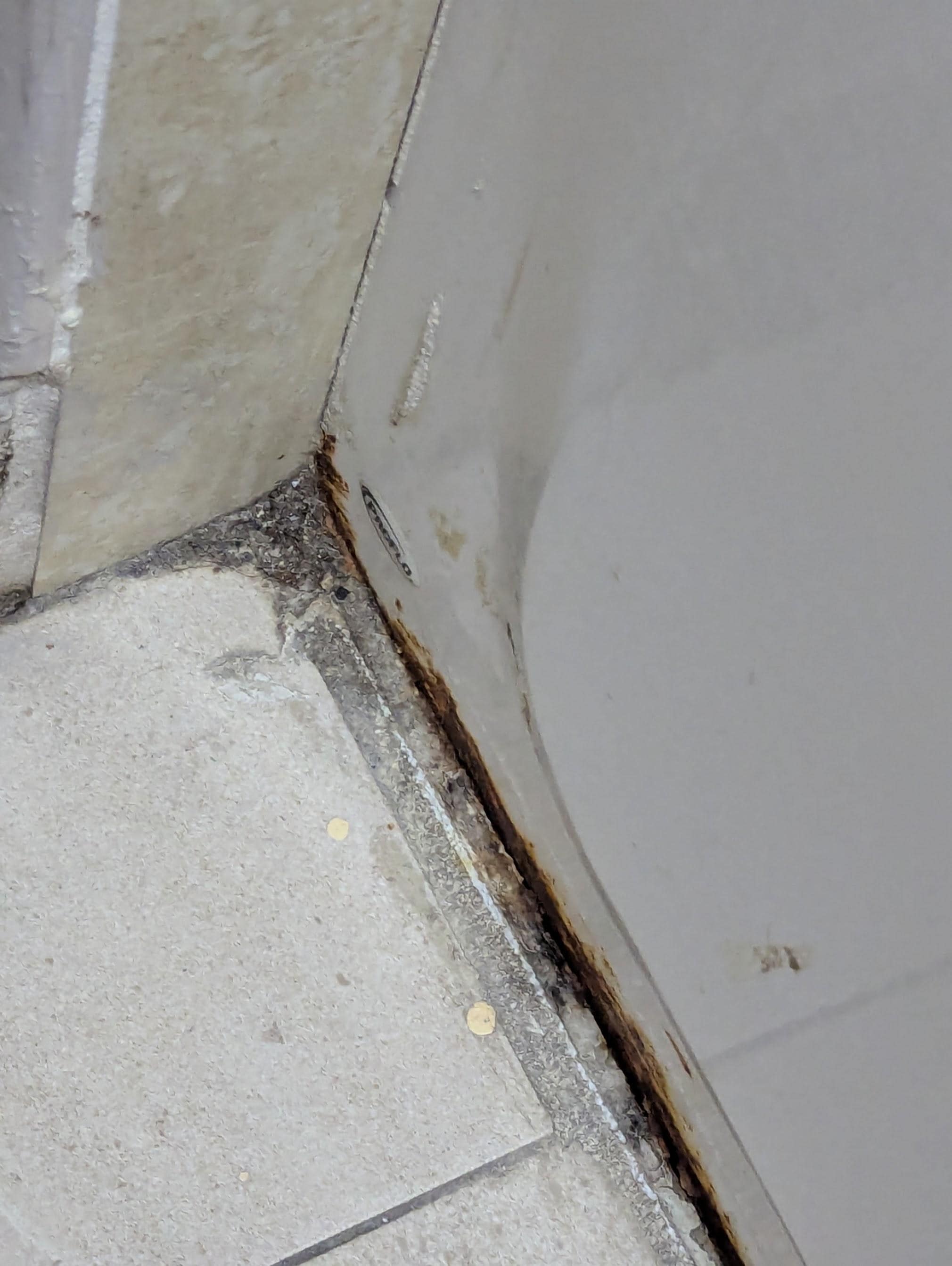 The tile in the bathroom