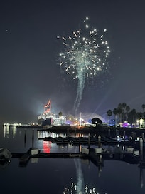 Fireworks we saw from the hotel for Halloween event at Queen Mary