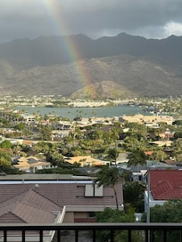 Overlooking the balconies
