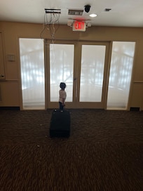 This was on the second floor look at the wires it was worse on the 1st floor with wires touching the ground making it hard to get to the elevator