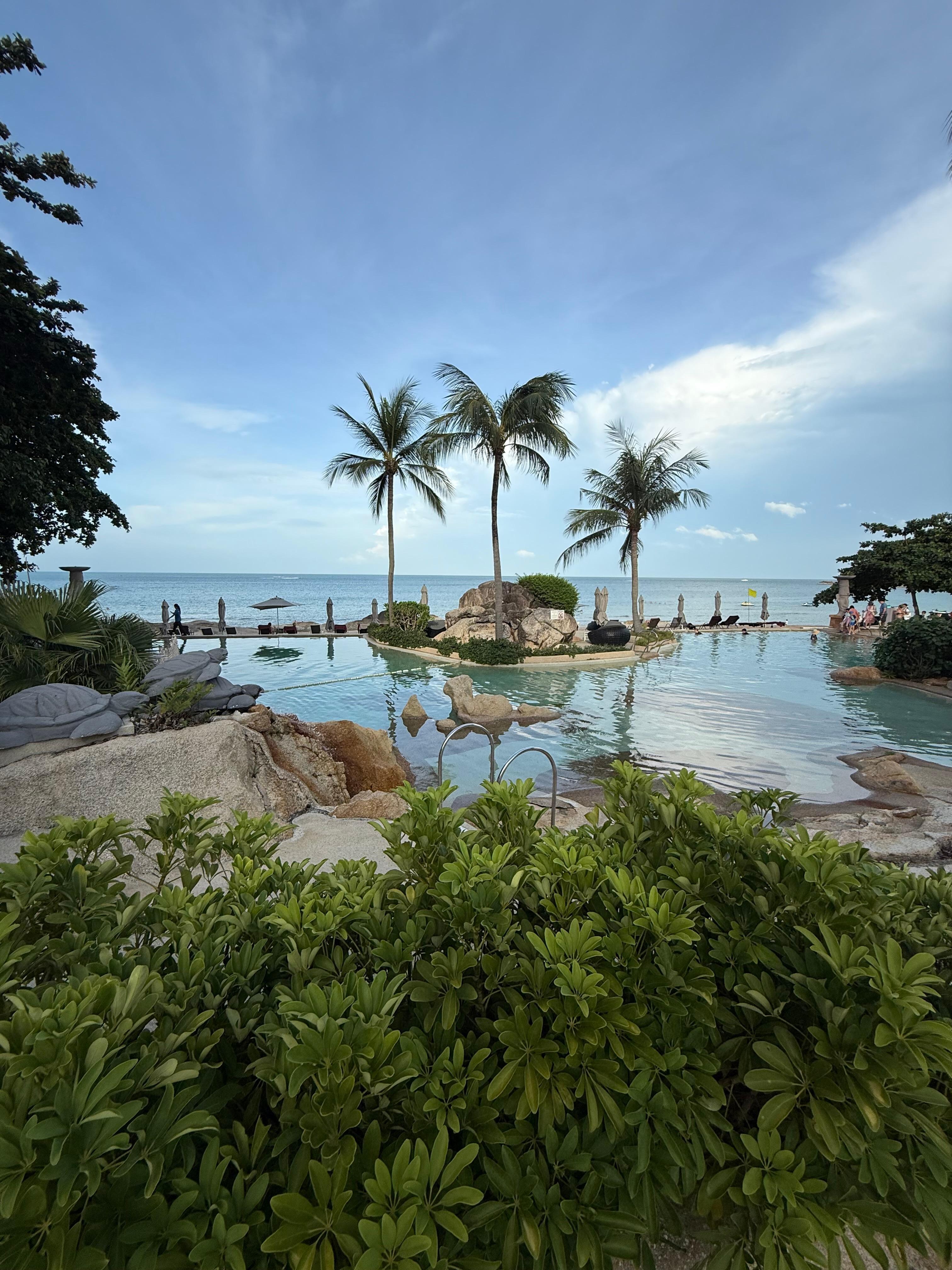 Swimming pool in front of the beach
