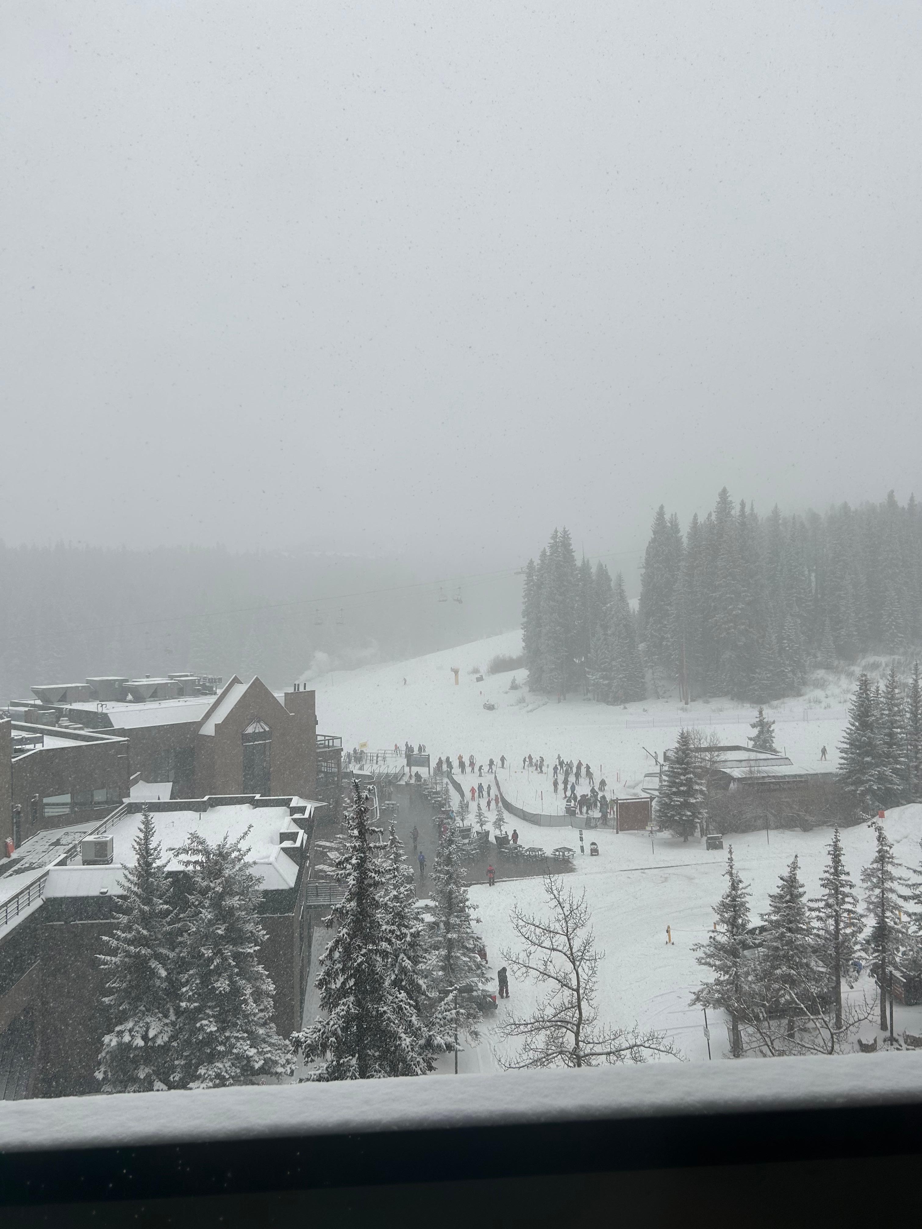 Our skis were stored across the street from our unit at the Beaver Run chairlift. 