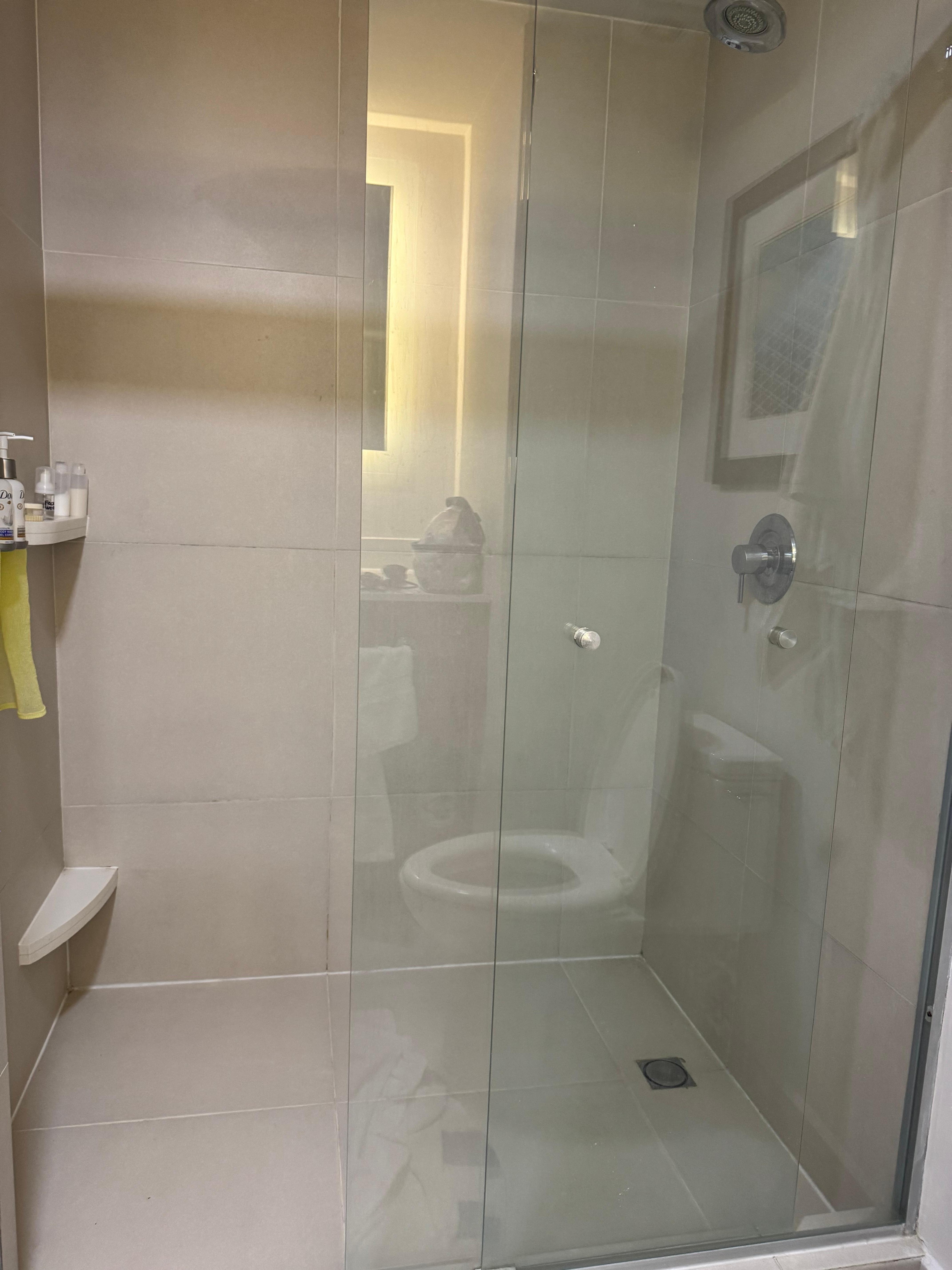 Water pressure is good. Never runs out of hot water!