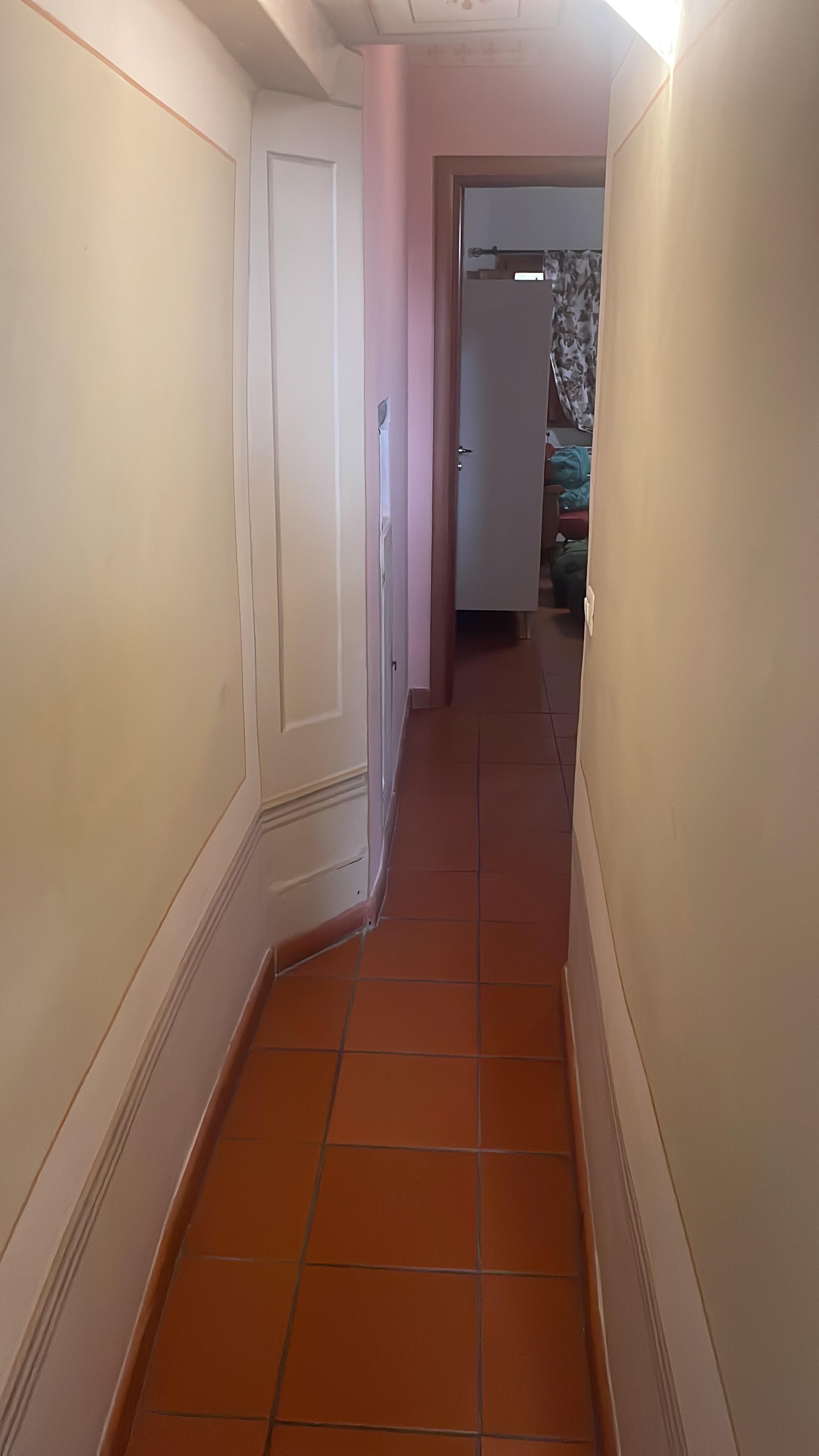 Hallway leading to the large bedroom. 