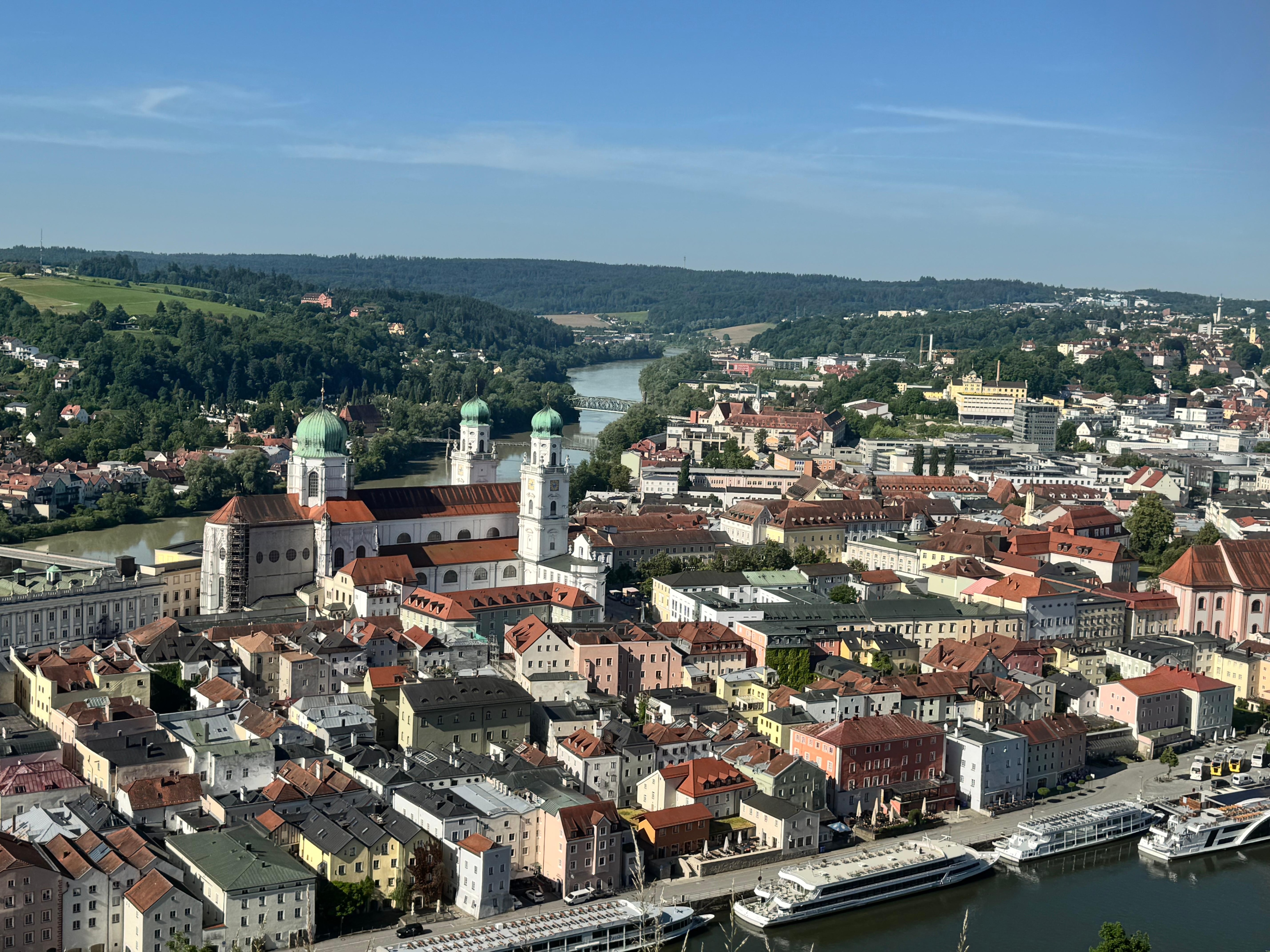 Ausblick von der Veste auf Passau