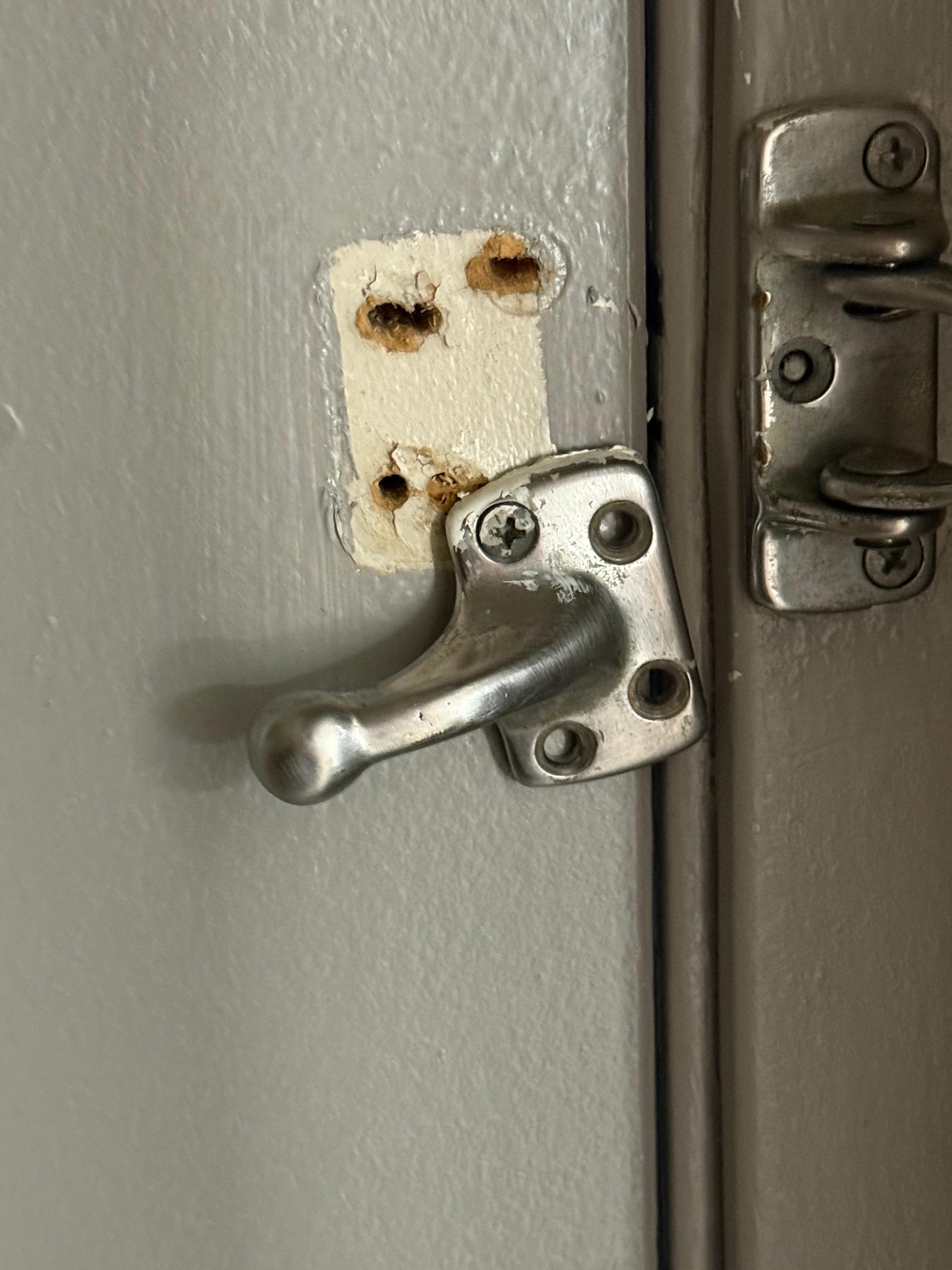 Safety latch for door. 