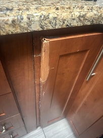 Most cabinets were beat to death