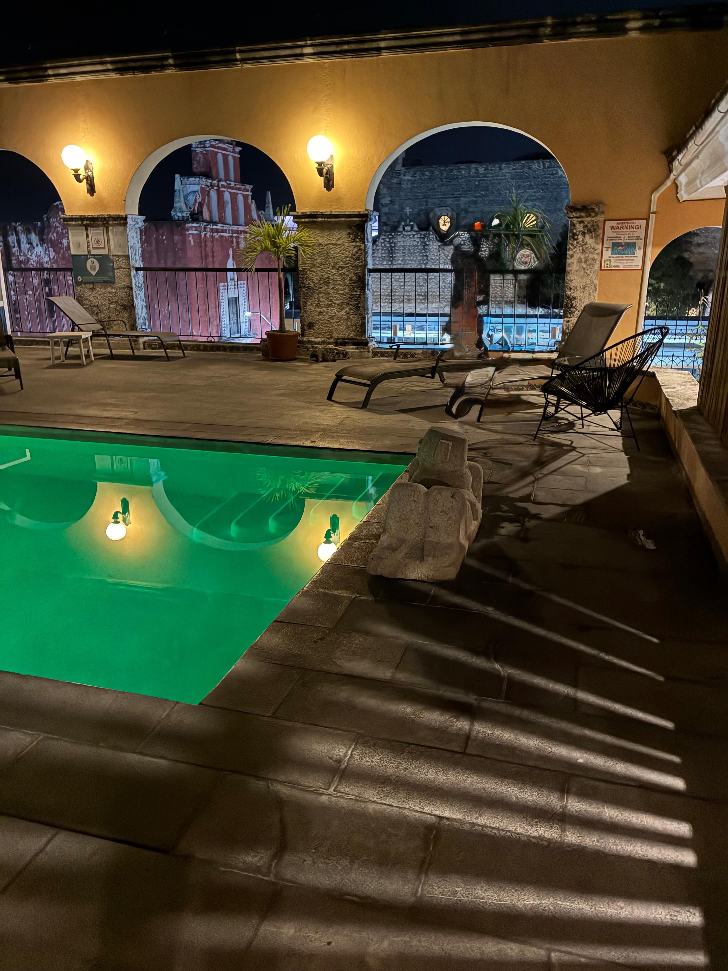 Rooftop pool in the evening 