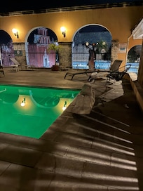 Rooftop pool in the evening