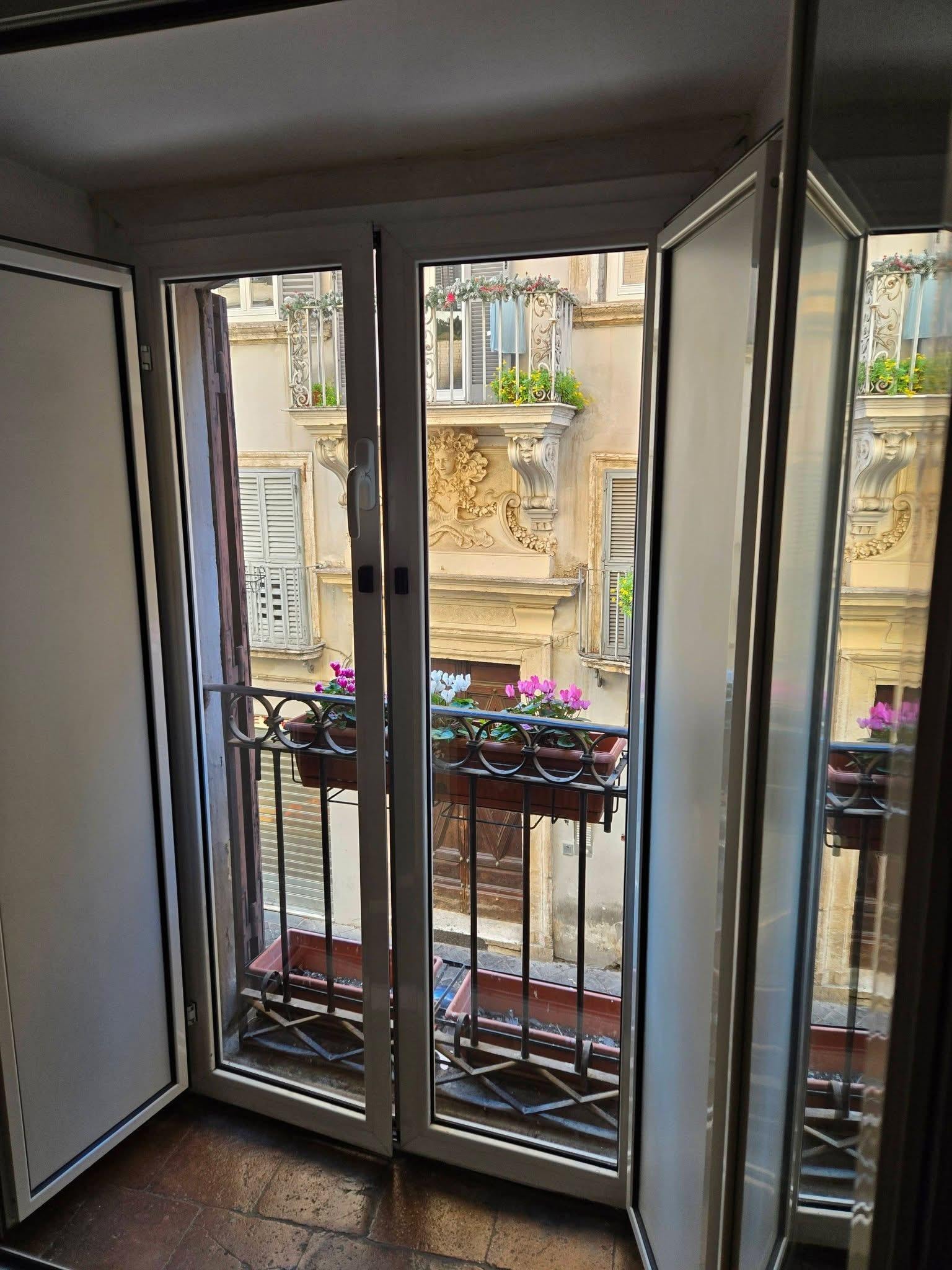 Double Double window doors…..yes two sets of double pane doors to keep the noise out.