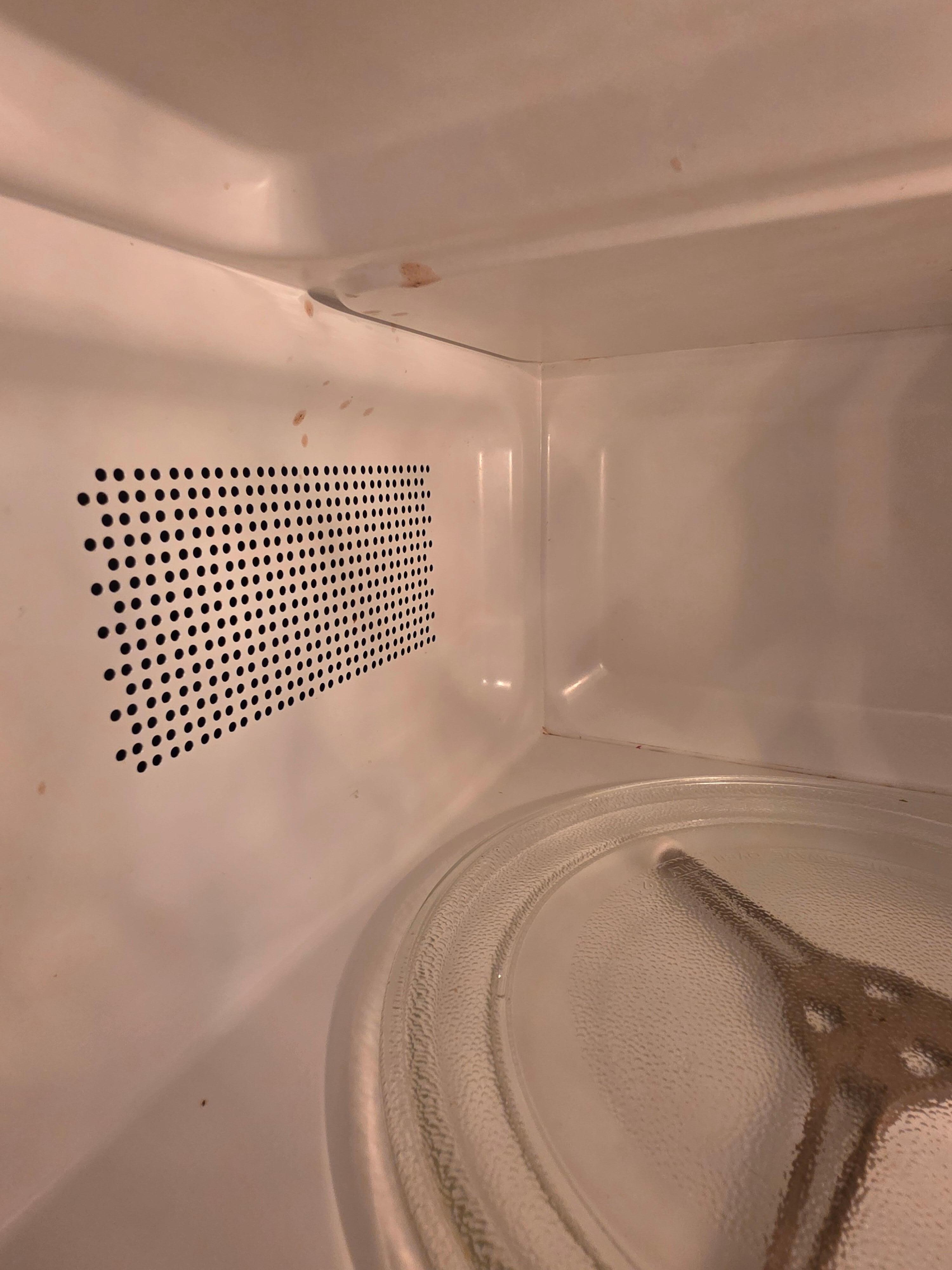 Filthy inside the microwave