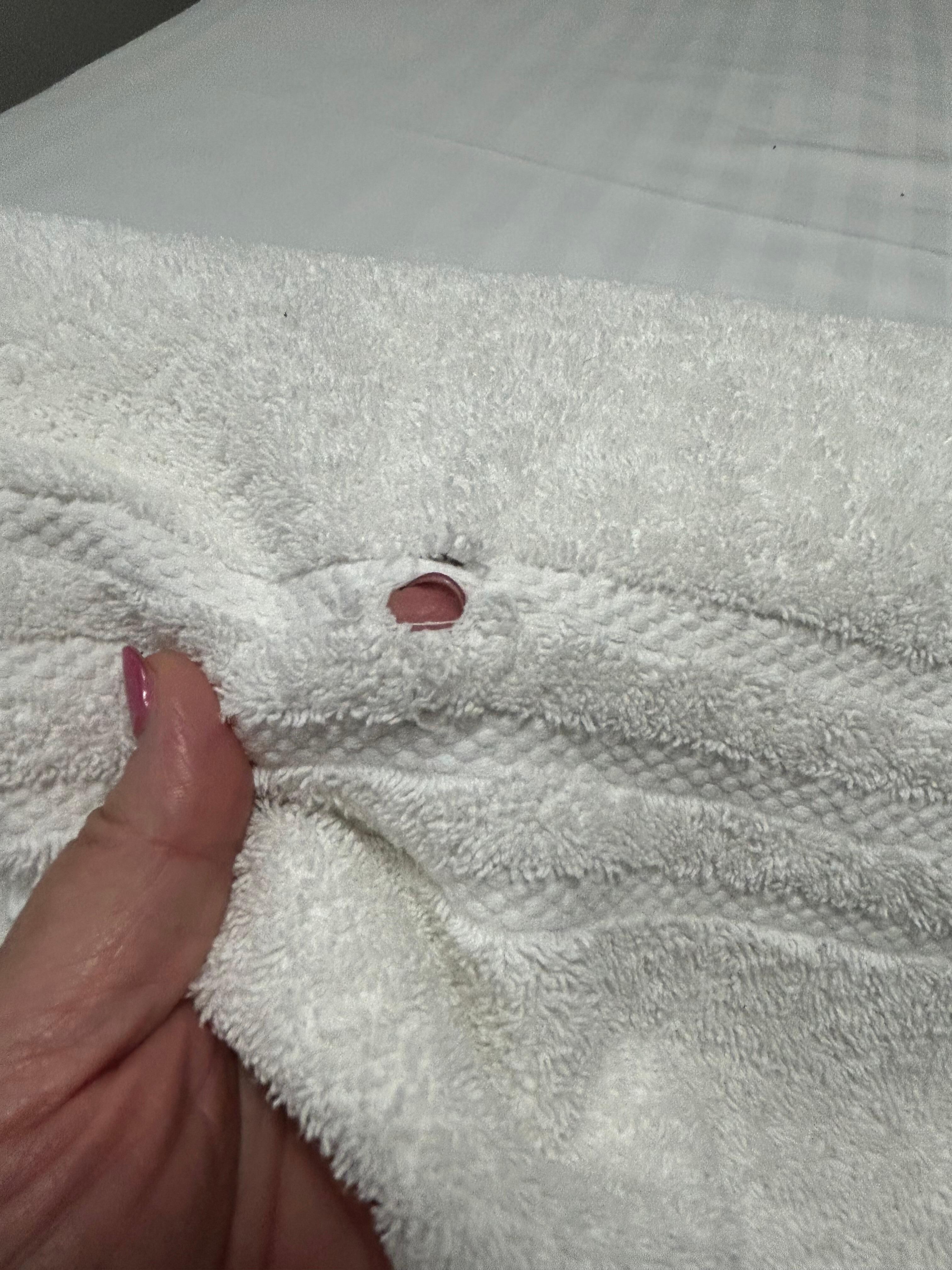 Hole on towel