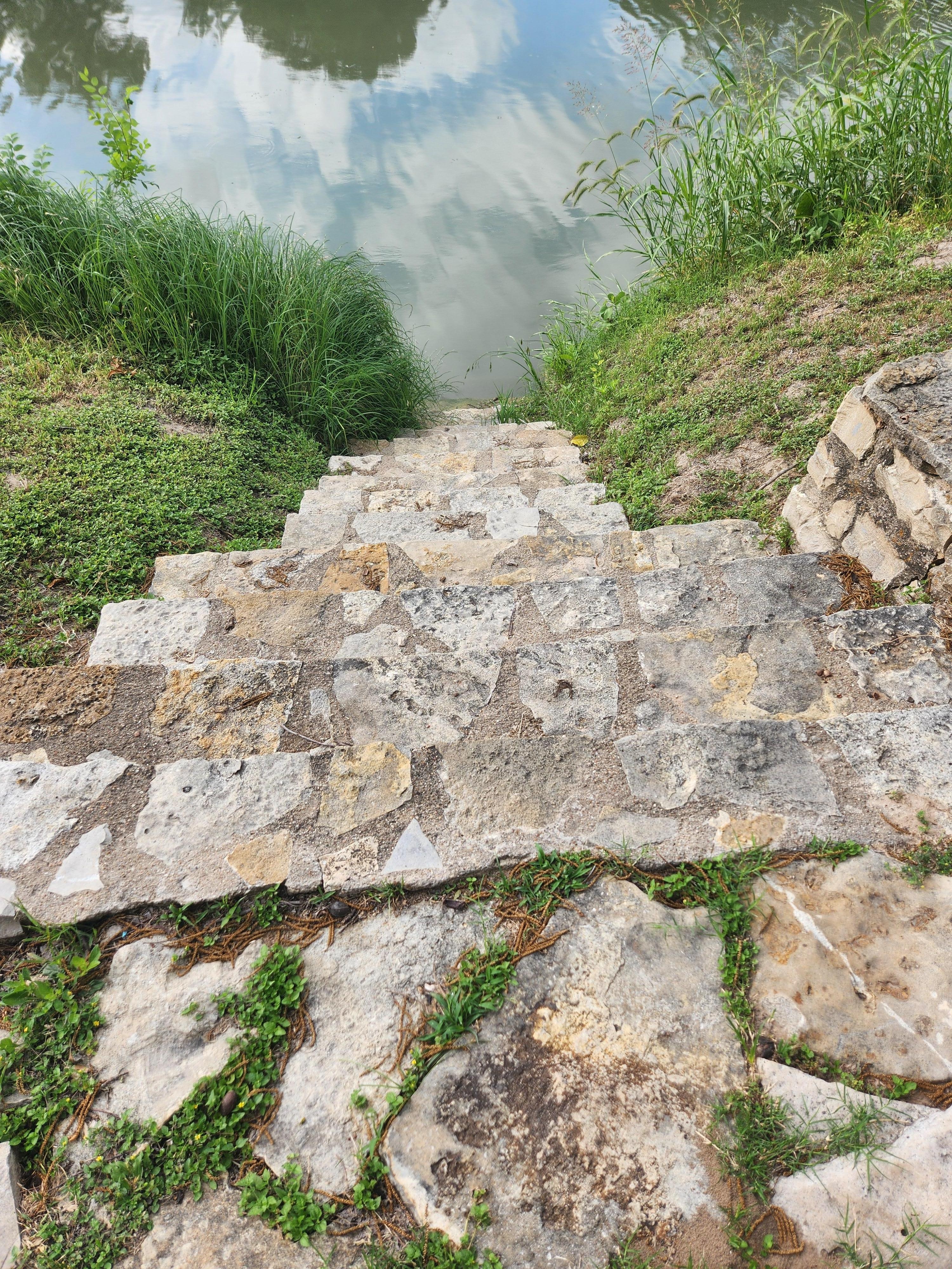 Stairs into the river