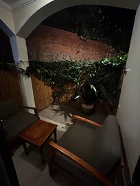 Our little enclosed patio in the boutique room