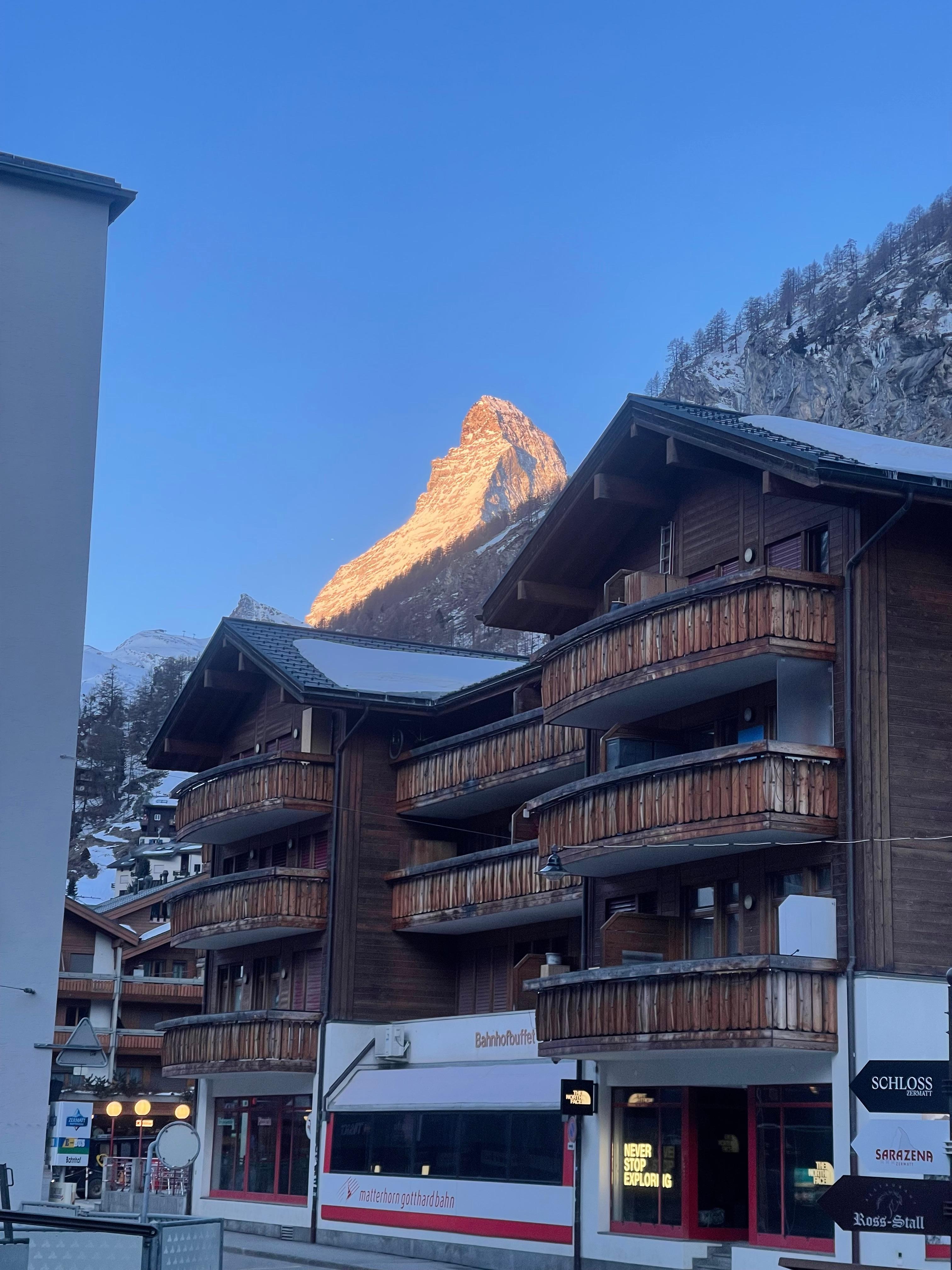 View of the Matterhorn from in front of the hotel!