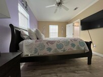 Crooked King sized Bed in the Master that leaned toward the headboard