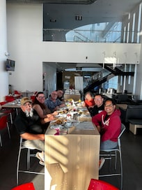 This is our group at the hotel in Guadalajara at breakfast.