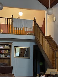 Master bedroom at top of stairs.