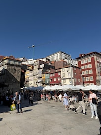 Out the front door and down the hill from great restaurants and people watching.