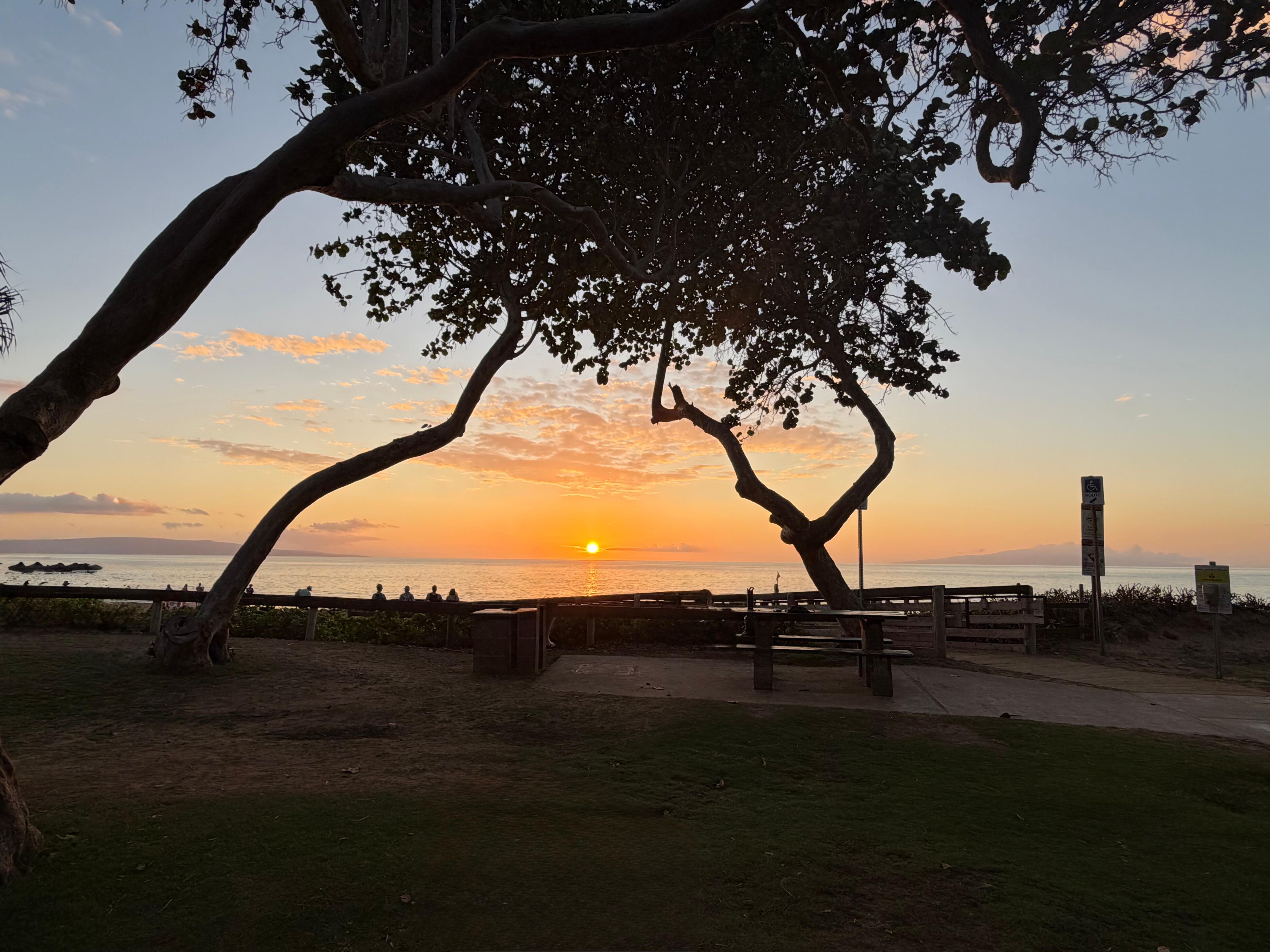 Sunset from the beach across the street