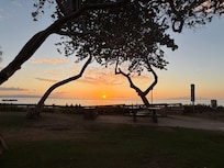 Sunset from the beach across the street