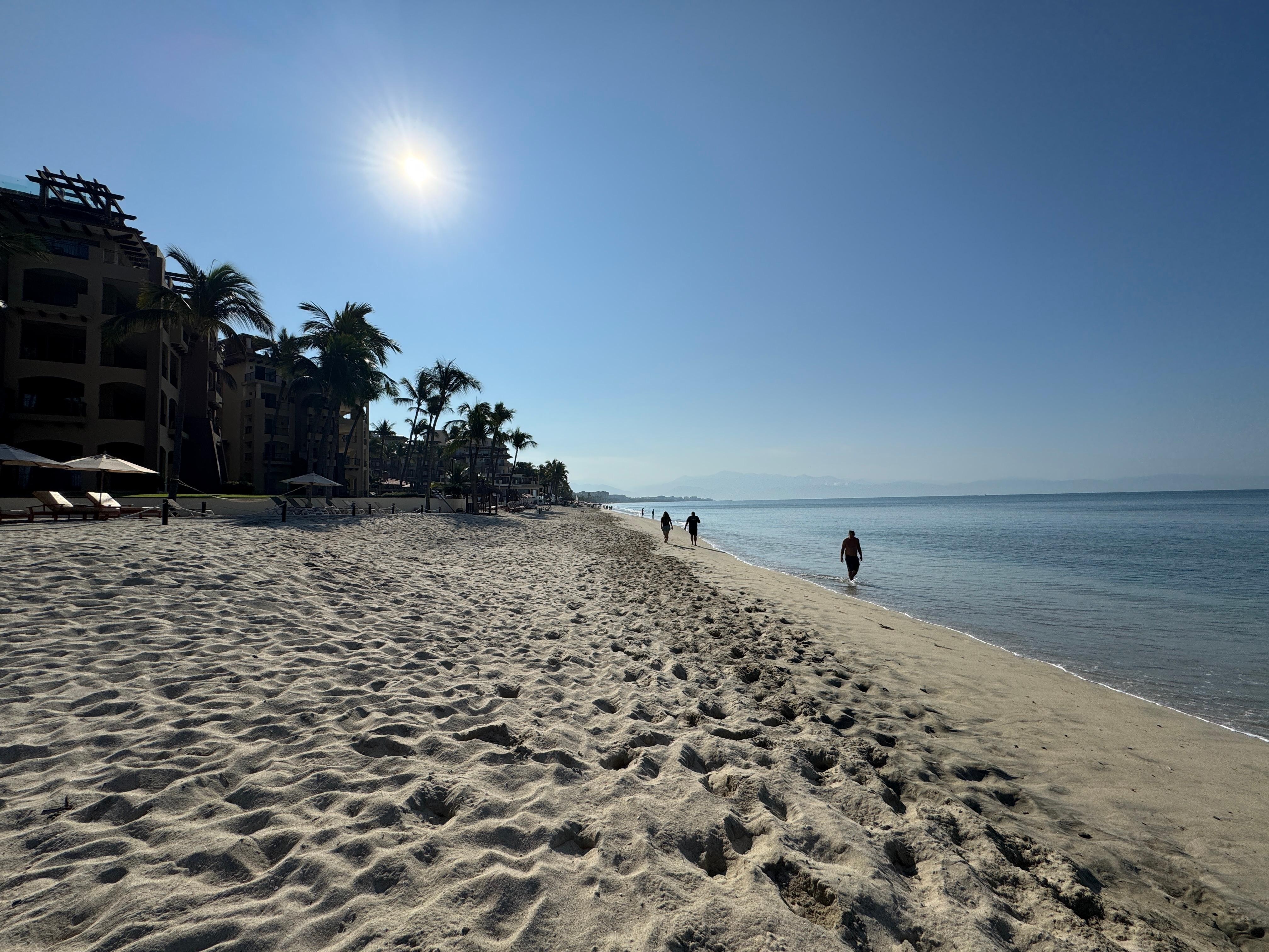 Beach immediately off the pool 