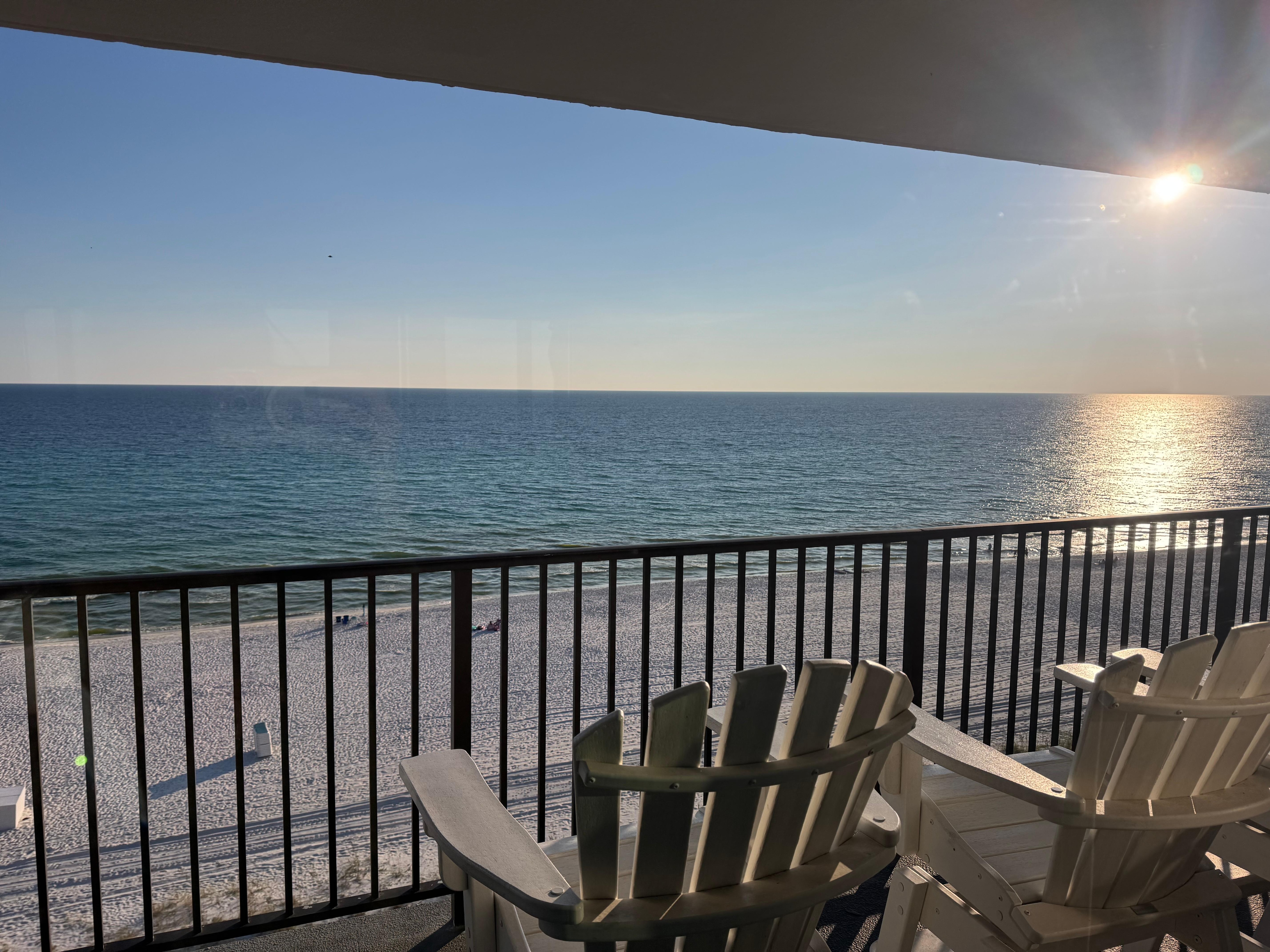 Large deck with comfy chairs