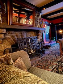 Common area near fireplace