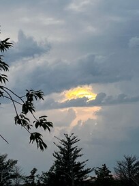 Sunset before a rain shower.