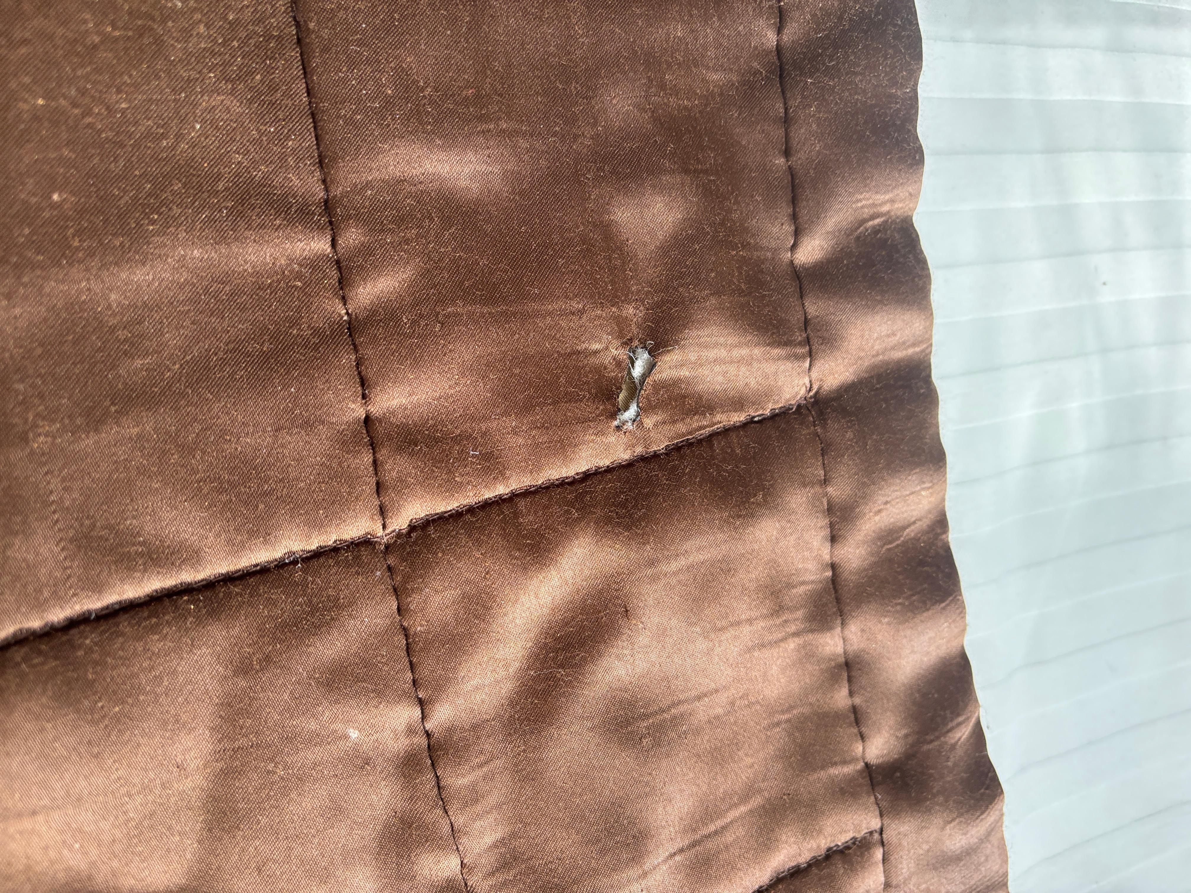 Cigarette burn on the sham 