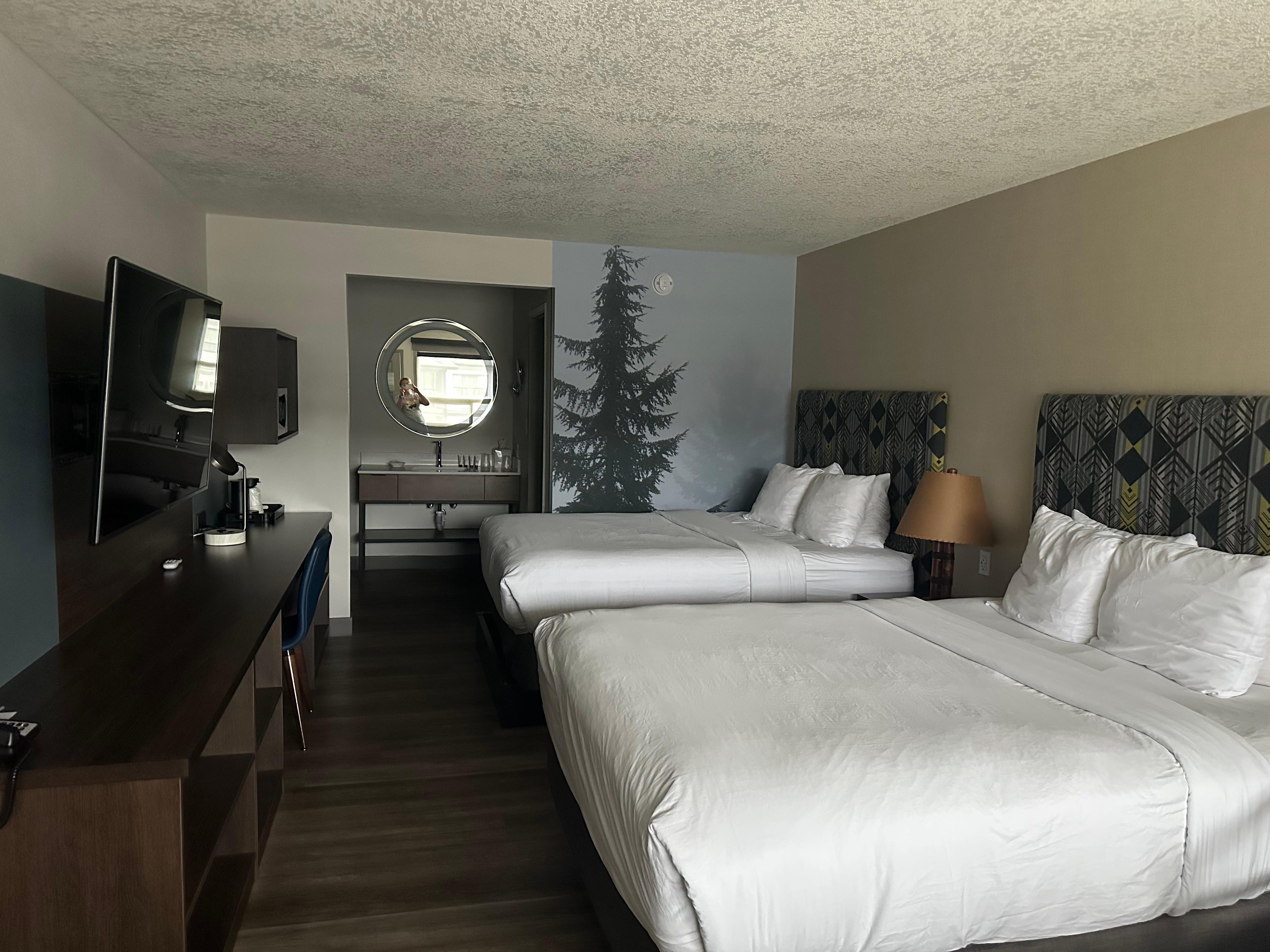 Spacious rooms. Big fridge, microwave and mirror. Comfortable beds. 