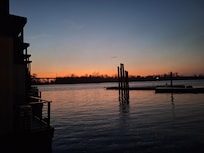 View of sunset from top floor balcony
of our floating villa