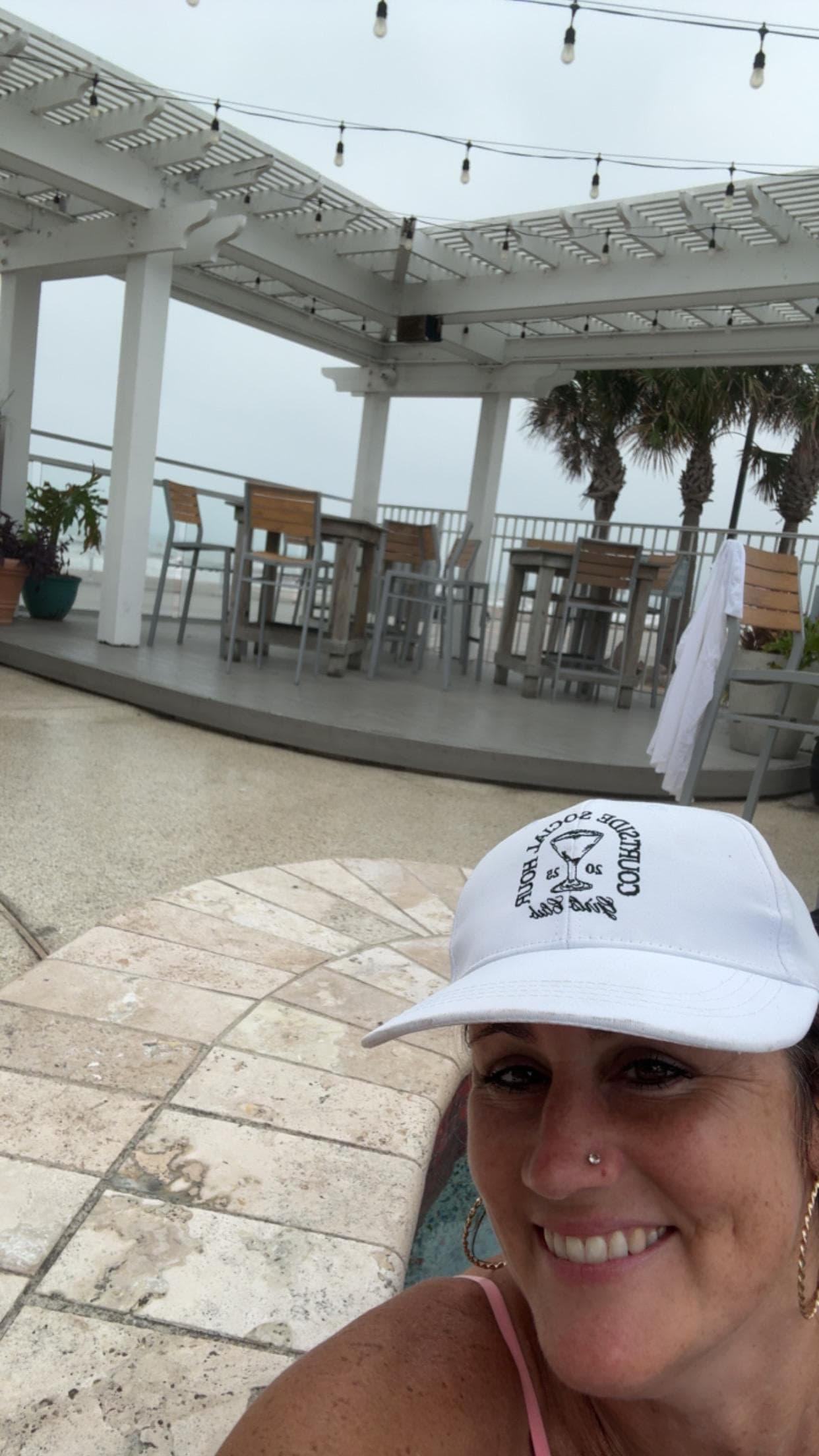 In the hot tub with the ocean view