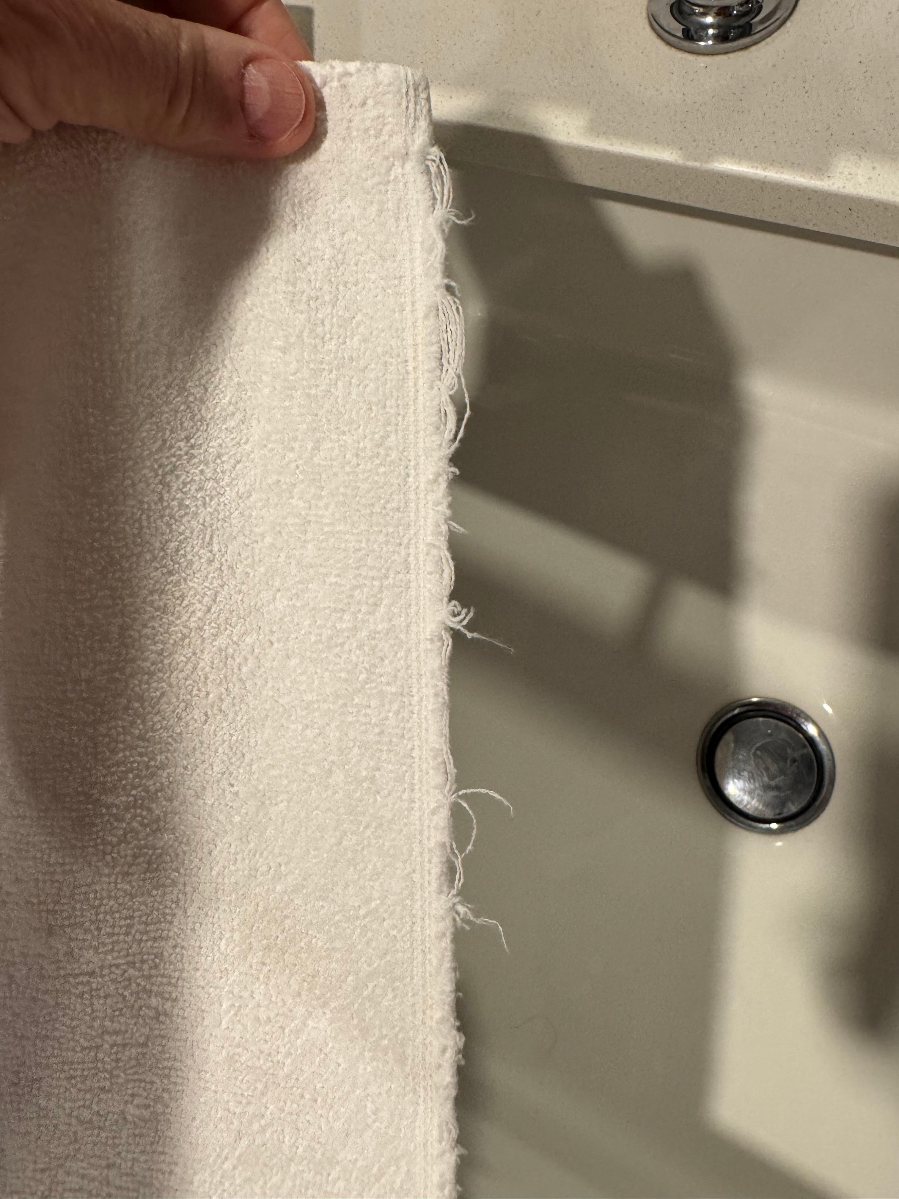 Frayed towels.