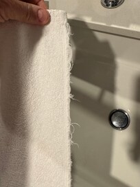 Frayed towels.